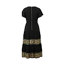 Kirablend Soft Crepe V-Neck Tiered Dress with Flutter Sleeves — Resort Chic