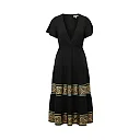 Kirablend Soft Crepe V-Neck Tiered Dress with Flutter Sleeves — Resort Chic