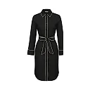 Kirablend Stretch Poplin Collared Shirt Dress with Self-Tie Belt — Office Chic