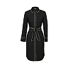 Kirablend Stretch Poplin Collared Shirt Dress with Self-Tie Belt — Office Chic