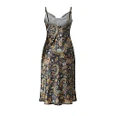 Kirablend Matte Satin Cowl Neck Slip Dress with Paisley Elegance — Resort Ready
