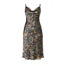 Kirablend Matte Satin Cowl Neck Slip Dress with Paisley Elegance — Resort Ready