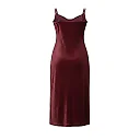 Kirablend Velvet Cowl Neck Slip Dress with Champagne Accent Stitching — Cocktail Elegance
