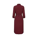 Kirablend Crepe Shirt Collar Midi Shirt Dress with Tie Waist — Office-Ready Elegance