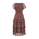 Kirablend Georgette Sweetheart Tiered Dress with Flutter Sleeves — Vacation Ready