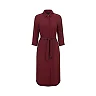 Kirablend Crepe Shirt Collar Midi Shirt Dress with Tie Waist — Office-Ready Elegance