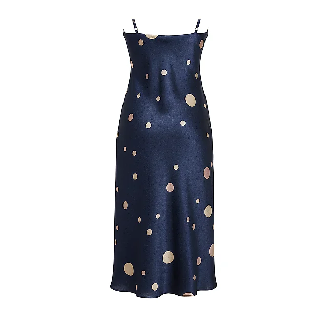 Kirablend Silk Blend Cowl Neck Slip Dress — Effortless Cocktail Elegance