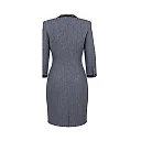 Kirablend Ponte V-Neck Blazer Dress with Herringbone Detail — Office Chic