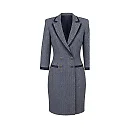 Kirablend Ponte V-Neck Blazer Dress with Herringbone Detail — Office Chic