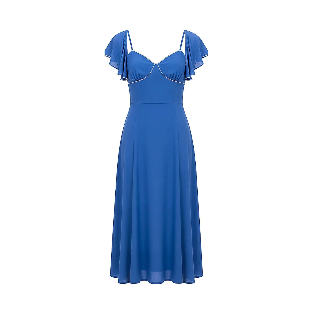 Kirablend Tencel Sweetheart Sundress with Flutter Sleeves — Vacation Style