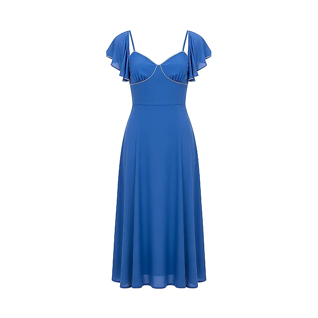 Kirablend Tencel Sweetheart Sundress with Flutter Sleeves — Vacation Style