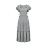 Kirablend Tencel/Lyocell Square Neck Tiered Dress with Flutter Sleeves — Resort-Ready Elegance