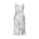 Kirablend Matte Satin Cowl Neck Slip Dress with Paisley Design — Cocktail Elegance