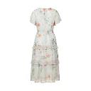 Kirablend Chiffon V-Neck Tiered Dress with Flutter Sleeves — Resort-Ready Style