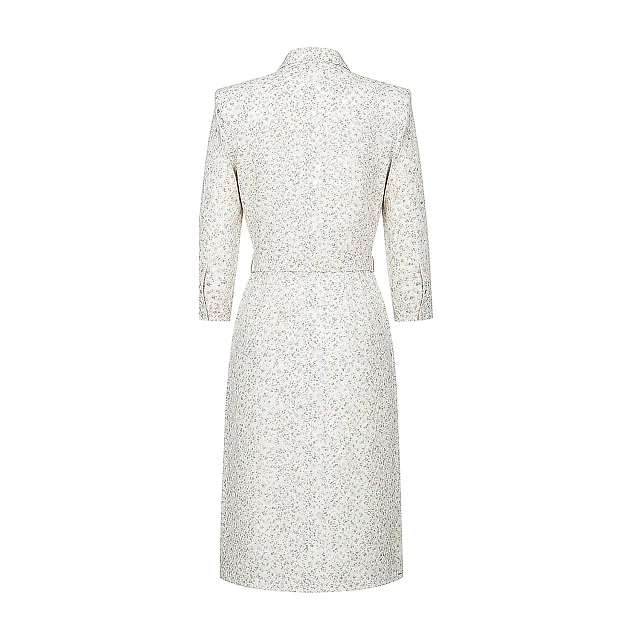 Kirablend Crepe Collared Shirt Dress with Button Front for Work Days