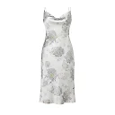Kirablend Matte Satin Cowl Neck Slip Dress with Paisley Design — Cocktail Elegance