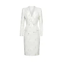 Kirablend Soft Crepe V-Neck Blazer Dress with Paisley Print — Office Elegance