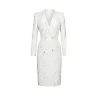 Kirablend Soft Crepe V-Neck Blazer Dress with Paisley Print — Office Elegance