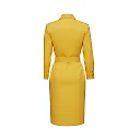 Kirablend Stretch Poplin Collared Shirt Dress with 3/4 Sleeves — Office-Ready Style