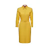 Kirablend Stretch Poplin Collared Shirt Dress with 3/4 Sleeves — Office-Ready Style