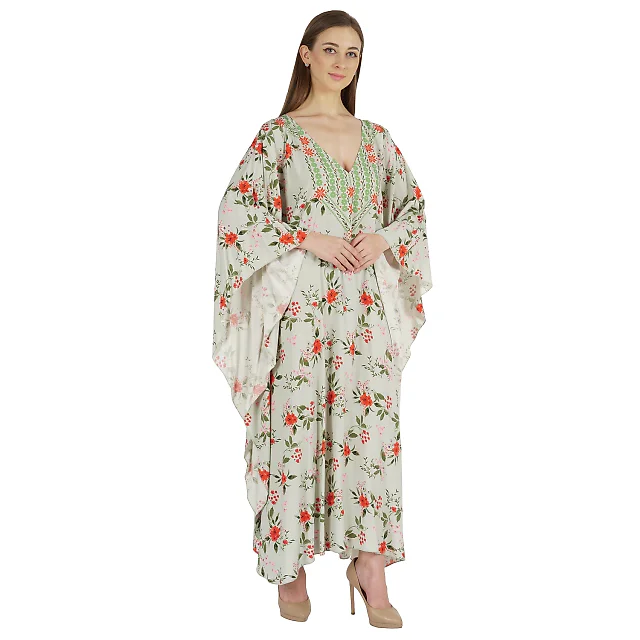 Kirablend Indira Kimono-Sleeve Kaftan Maxi Dress