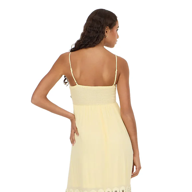 Kirablend Talia Lace-Yoke Tiered Sleeveless Maxi Dress