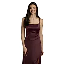 Kirablend Celeste Stretch Satin Basque-Waist Maxi Sheath Dress