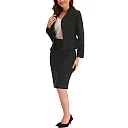 Kirablend Harlow Collarless Peplum Blazer & Pencil Skirt Set