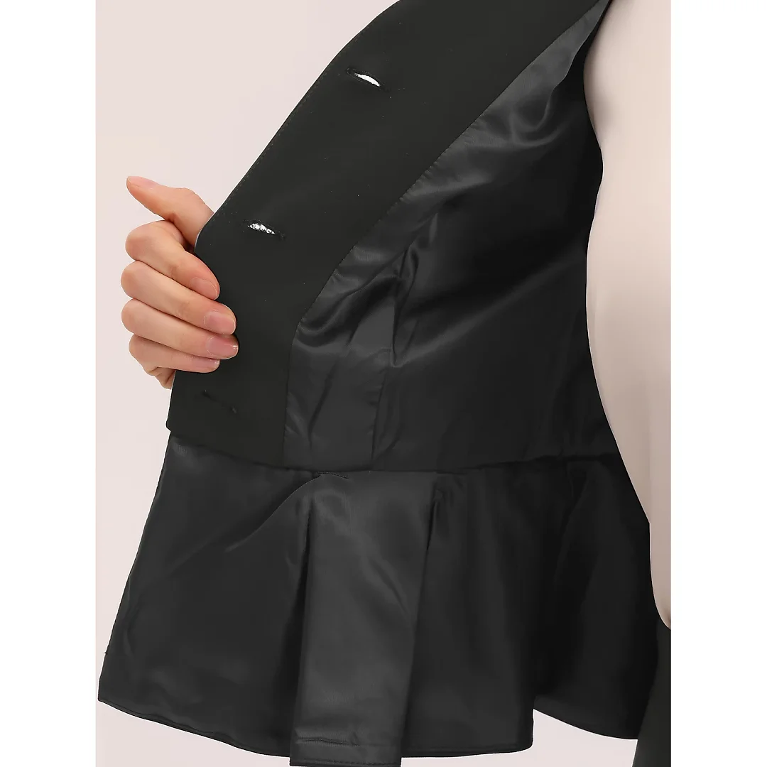 Kirablend Harlow Collarless Peplum Blazer & Pencil Skirt Set