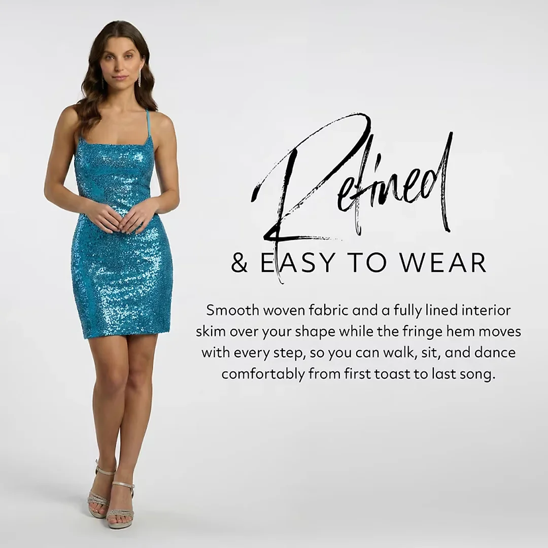 Kirablend Gigi Sequin Mini Dress with Fringe Skirt