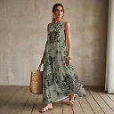 Kirablend Nalani Linen-Look Sleeveless Maxi Dress with Pockets