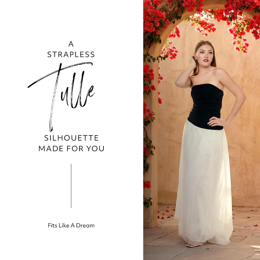 Kirablend Fleur Strapless Tulle Drop-Waist Gown