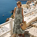 Kirablend Nalani Linen-Look Sleeveless Maxi Dress with Pockets