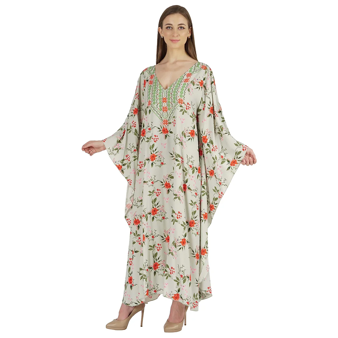 Kirablend Indira Kimono-Sleeve Kaftan Maxi Dress