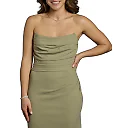 Kirablend Blair Crepe Sculpted-Neckline Maxi Sheath Dress