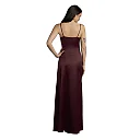 Kirablend Celeste Stretch Satin Basque-Waist Maxi Sheath Dress