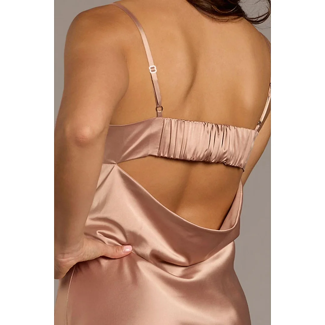 Kirablend Sylvie Charmeuse Spaghetti Strap Mini Sheath Dress