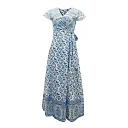 Kirablend Freya Floral Wrap V-Neck Belted Maxi Dress