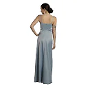 Kirablend Celeste Stretch Satin Basque-Waist Maxi Sheath Dress