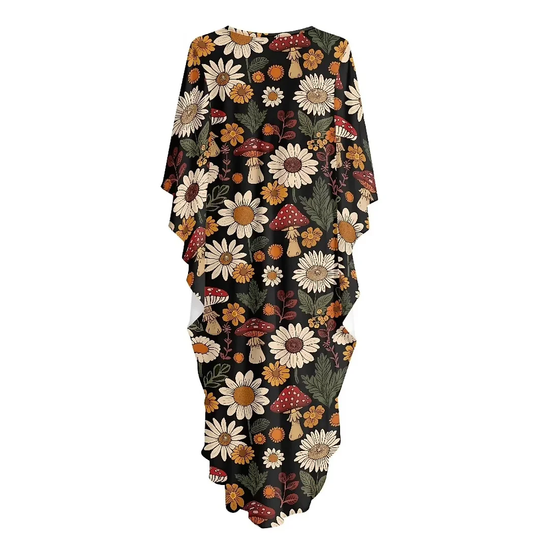 Kirablend Kai Printed Batwing Kaftan Beach Cover-Up Dress