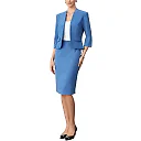 Kirablend Rowan Collarless Blazer & Back-Slit Pencil Skirt Set