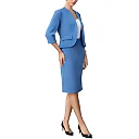 Kirablend Rowan Collarless Blazer & Back-Slit Pencil Skirt Set