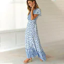 Kirablend Freya Floral Wrap V-Neck Belted Maxi Dress
