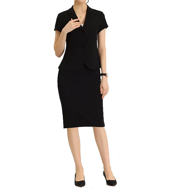 Kirablend Reese Short-Sleeve Blazer & Pencil Skirt Office Set