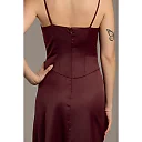 Kirablend Celeste Stretch Satin Basque-Waist Maxi Sheath Dress