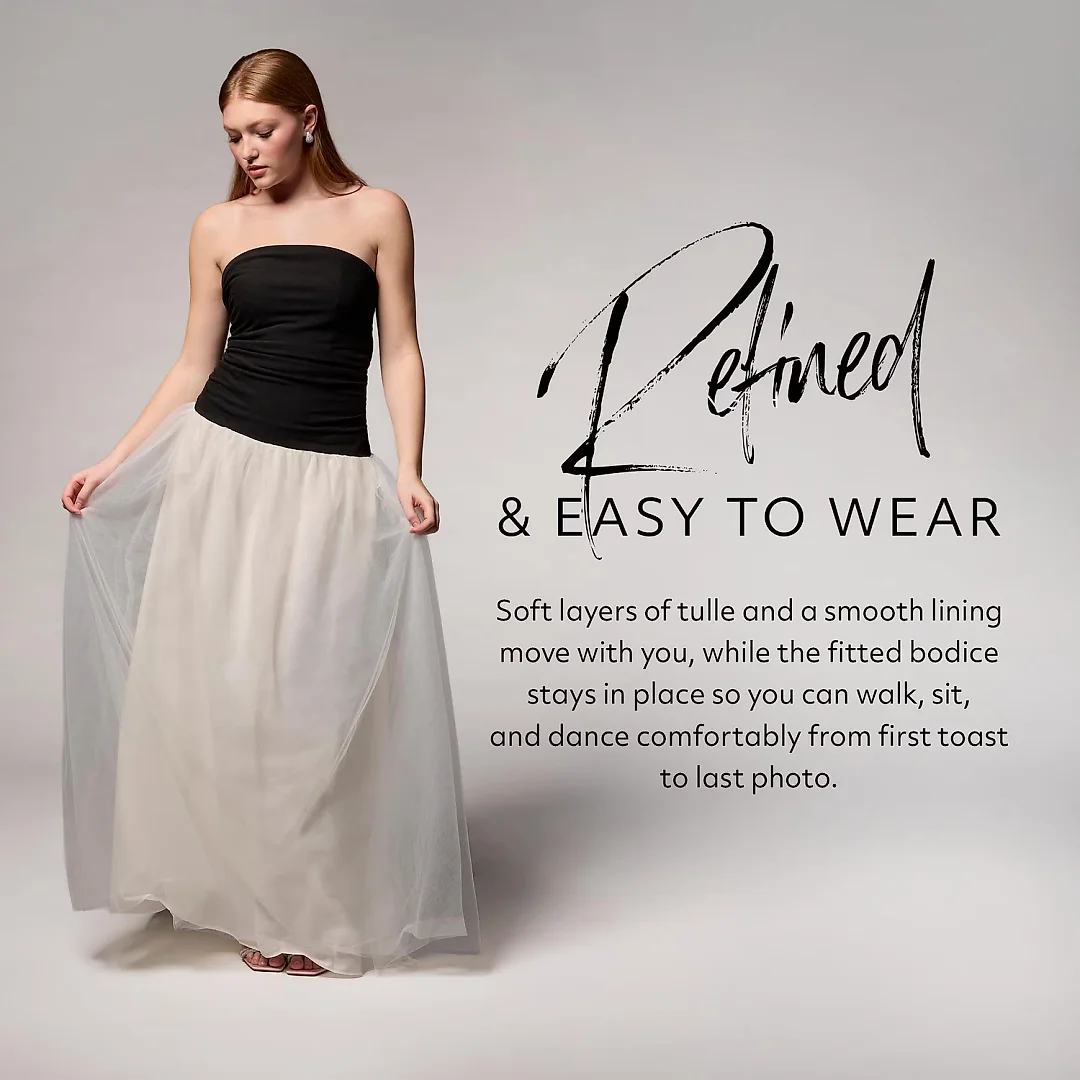 Kirablend Fleur Strapless Tulle Drop-Waist Gown