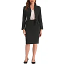 Kirablend Harlow Collarless Peplum Blazer & Pencil Skirt Set