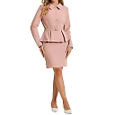 Kirablend Juno Belted Peplum Blazer & Mini Pencil Skirt Set