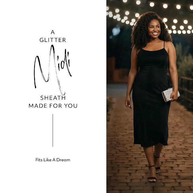 Kirablend Vesper Shimmer Twist-Back Midi Sheath Dress
