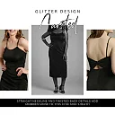 Kirablend Vesper Shimmer Twist-Back Midi Sheath Dress